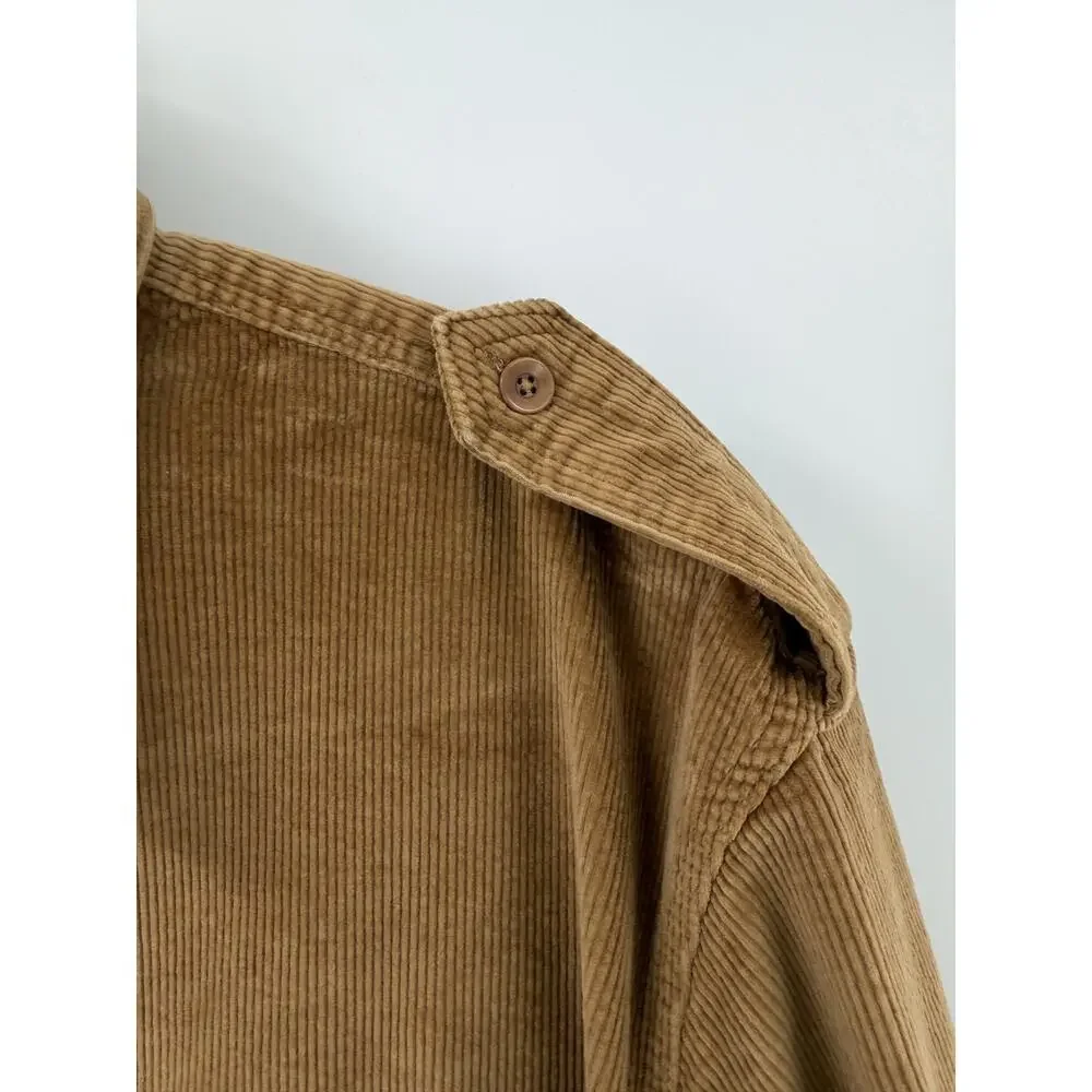 Banana Republic Men's Brown Collared Corduroy Button Up Shirt Size Large Classic